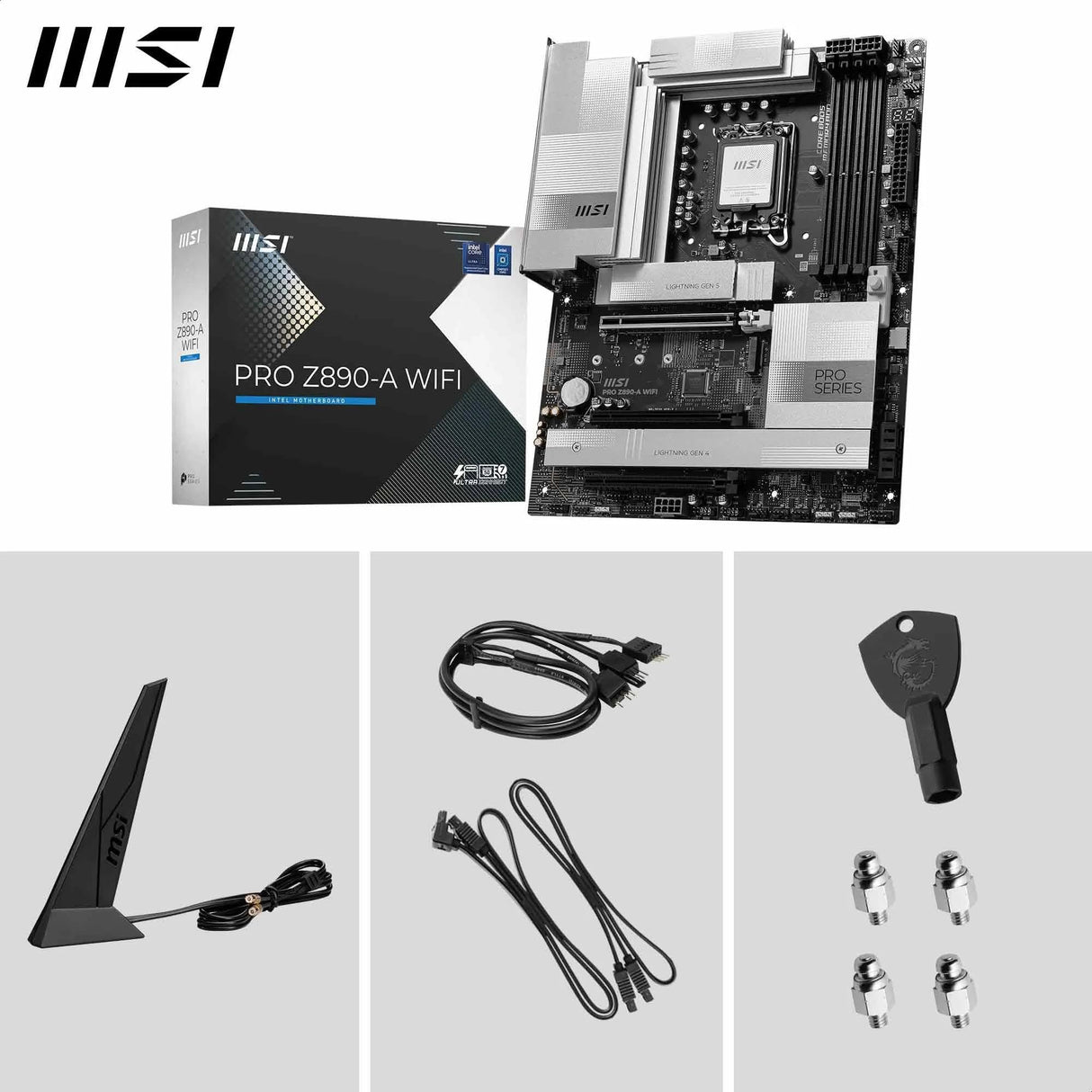 MSI PRO Z890-A WIFI Placa base, ATX - Soporta procesadores Intel Core Ultra (Serie 2), LGA 1851 - 90A SPS VRM, DDR5 Memory Boost (9200+ MT/s OC), PCIe 5.0 x16 & 4.0 x16, M.2 Gen5, Wi-Fi 7, 5G LAN