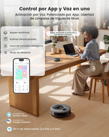 LEFANT M330 Pro Robot Aspirador y Fregasuelos con Mapeo 3 en 1, Navegación dToF, 5000Pa, Diámetro 28cm, Evitación de Obstáculos PSD 190°, App/Alexa/i Watch, Ideal para Pelo Mascotas y Alfombras, Gris
