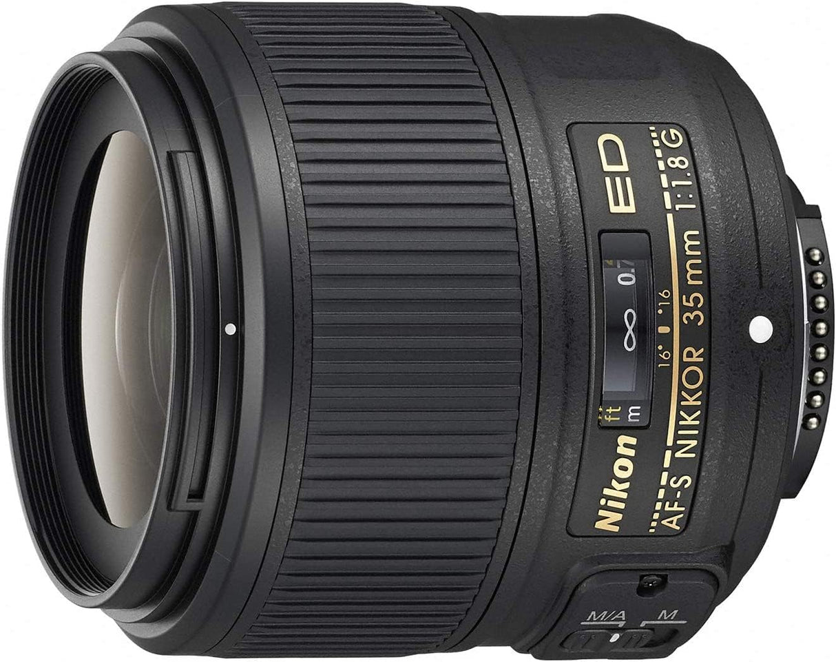 Nikon Nikkor AF-S ED 35 mm f:1.8G - Objetivo para Nikon (Distancia Focal Fija 35 mm, Apertura f/1.8-16, diámetro: 58 mm), Negro