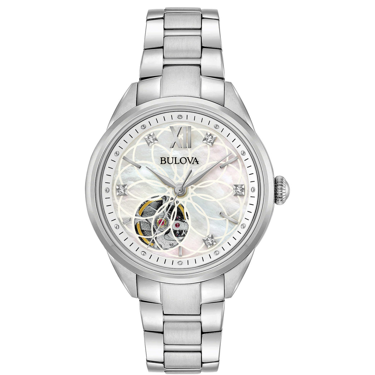 Bulova Reloj Analógico para Mujer de Automático con Correa en Acero Inoxidable 96P181