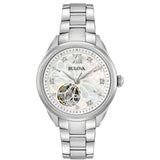 Bulova Reloj Analógico para Mujer de Automático con Correa en Acero Inoxidable 96P181