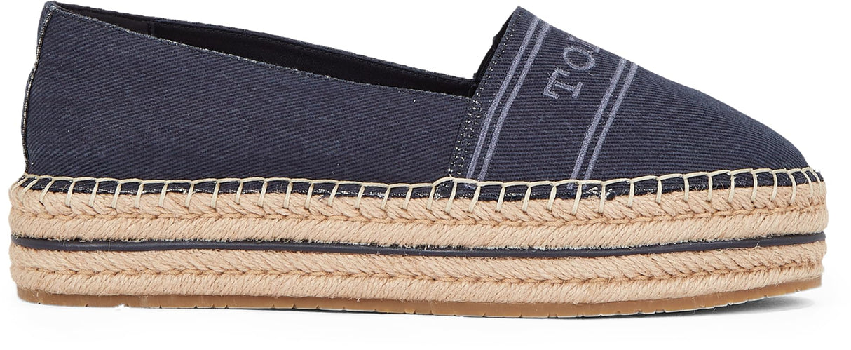 Tommy Hilfiger Alpargatas Mujer Denim Platform con Plataforma, Azul (Space Blue), 39