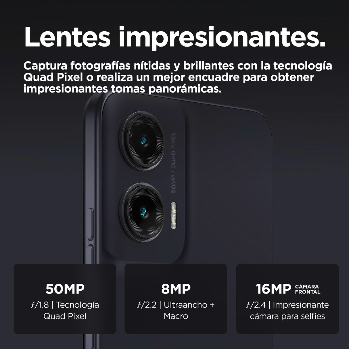 Motorola Moto g35 5G, 12GB (4GB+8GB RAM Boost)/128GB Gris, Pantalla FHD+ 6.72", cámara Dual de 50MP y Ultra Gran Angular, Selfie 16MB, batería 5000 mAh, Carga rápida de 18W