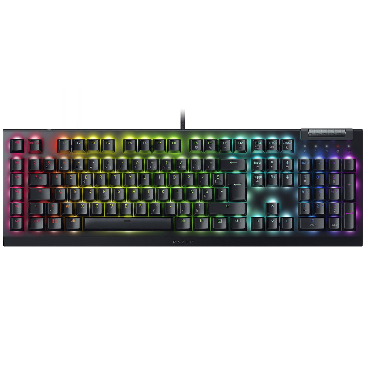 Razer BlackWidow V4 X - Teclado Gaming mecánico Chroma RGB (interruptores mecánicos Verdes, 6 Teclas Macros dedicados, Teclas ABS de Doble inyección) FR-ayout | Negro