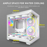 Antec C5 ARGB Blanco, Ventiladores ARGB PWM de 7 x 120 mm incluidos, hasta 10 Ventiladores simultáneamente, Puerto Tipo C 3.2 Gen 2, Paneles Frontales y Laterales de Vidrio Templado sin Costuras,