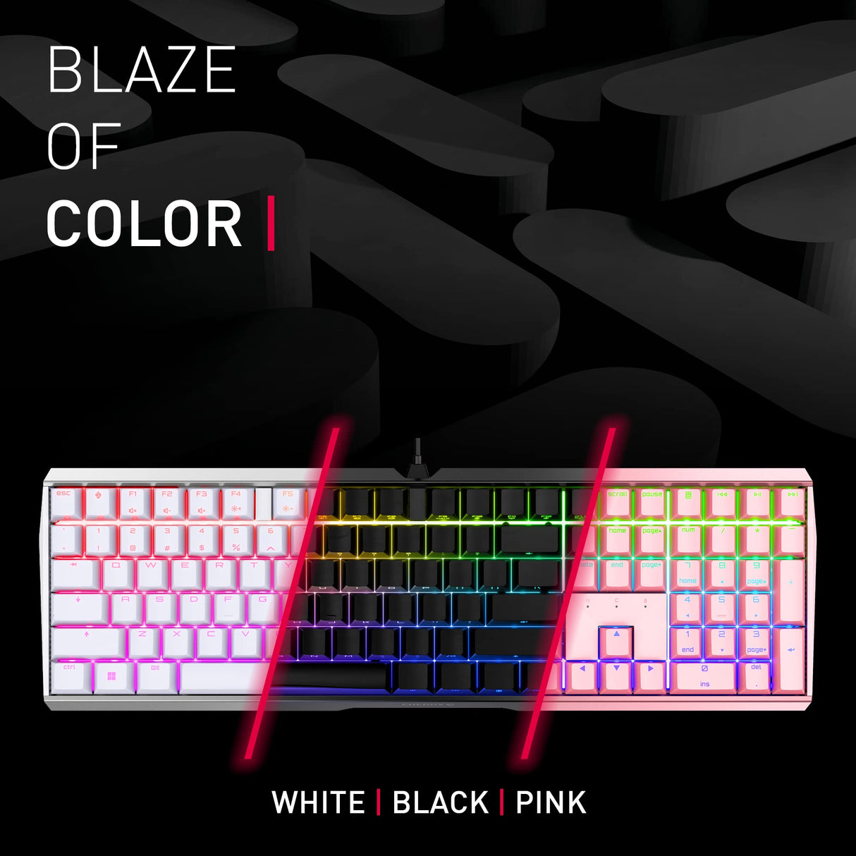 CHERRY MX BOARD 3.0 S, Teclado Mecánico de Gaming con Cable, Distribución de Teclado Europeo (QWERTY), Bastidor Robusto de Aluminio, Iluminación RGB, Switches MX BROWN, Blanco