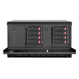 SilverStone Technology SST-CS381 v1.2 - Caja de Almacenamiento ATX Midi Tower para Ordenador, Interior Negro, Compatible con 8 bahías de Disco Duro de 3,5" o 2,5", Puerta Frontal con Cerradura, Negro