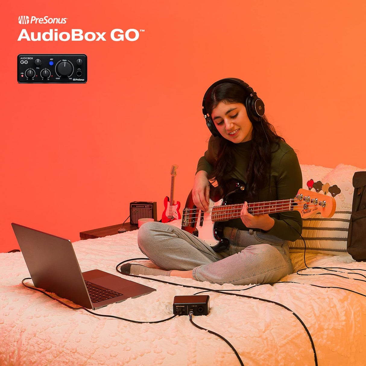 PreSonus AudioBox GO, Interfaz de Audio USB-C, Para Producción Musical con Software de Grabación Studio One, Tutoriales Musicales, Ejemplos de Sonido e Instrumentos Virtuales