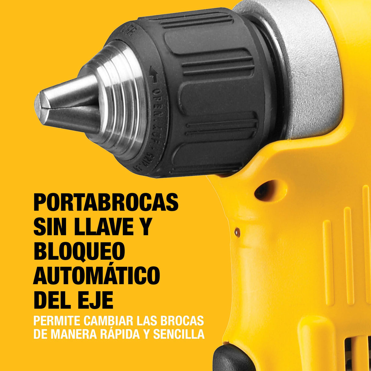 DEWALT Taladro de ángulo recto XR 18V con portabrocas y gancho para cinturón, DCD740N-XJ