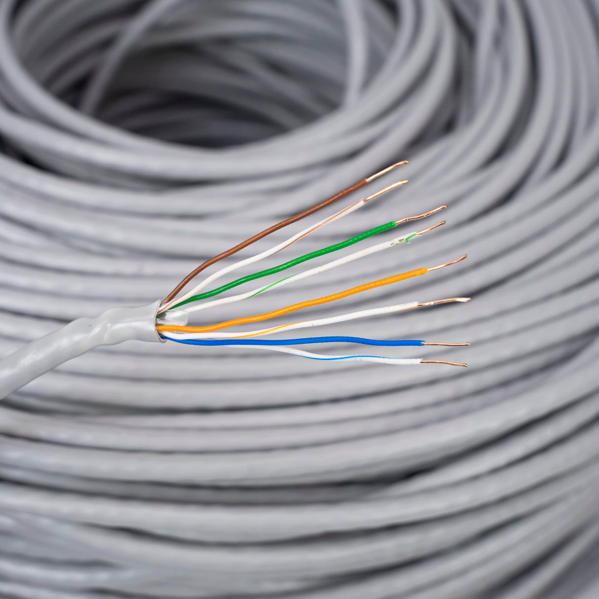 PNI Cable UTP CAT6 CU057 de cobre 0,57mm de 4 pares para internet y sistemas de vigilancia, rollo 305m