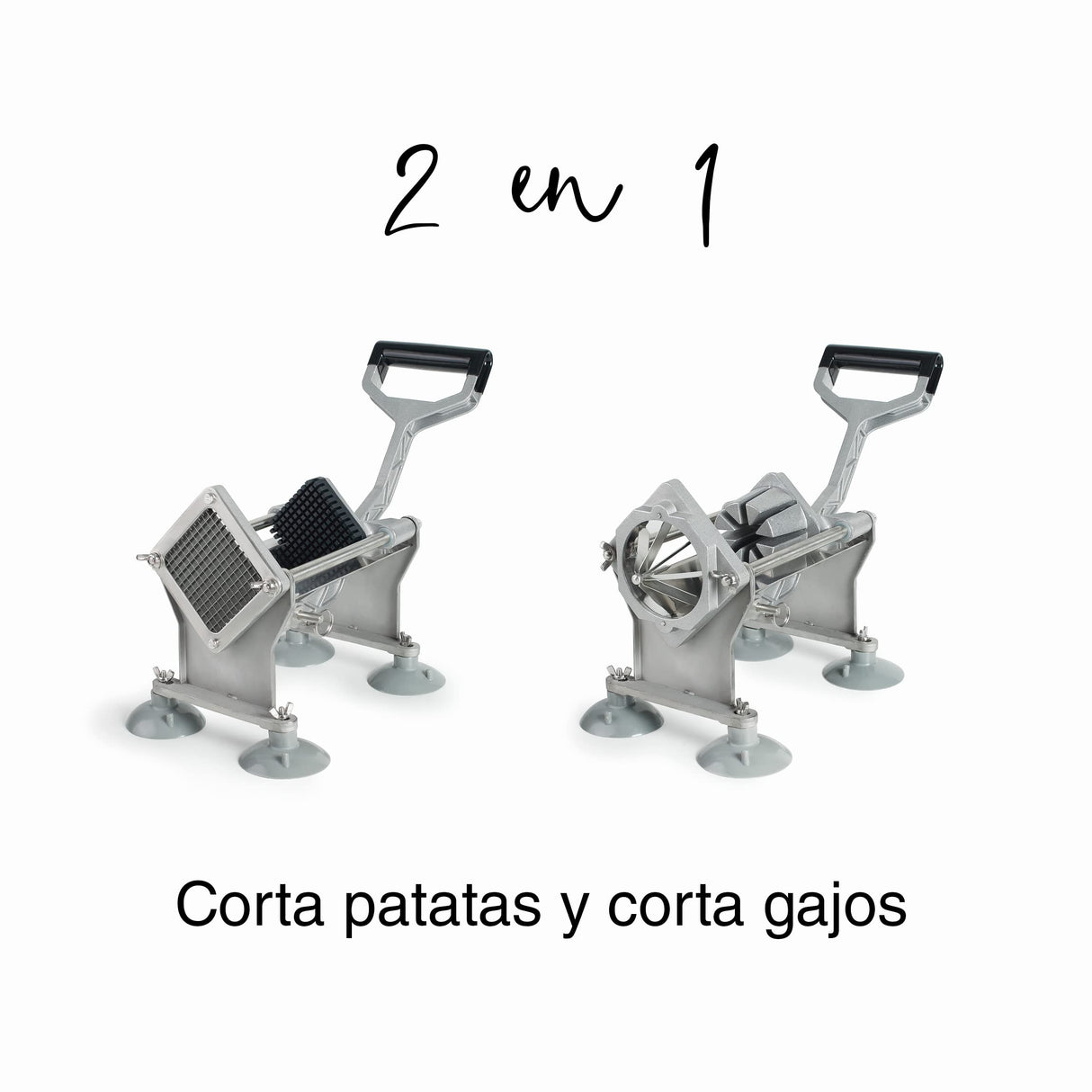 LACOR - 60513 - Cortador Profesional, Corta Patatas y Verduras en gajos, 4 Cuchillas de Acero Inoxidable, Corte Uniforme, Cocina Industrial
