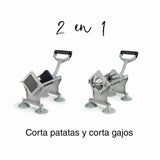 LACOR - 60513 - Cortador Profesional, Corta Patatas y Verduras en gajos, 4 Cuchillas de Acero Inoxidable, Corte Uniforme, Cocina Industrial