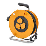 as - Schwabe enrollacables con cable de 50 m - 3 tomas con tapas de protección - Protegido frente a salpicaduras de agua IP44 - Protección contra sobrecalentamiento - Carrete Made in Germany, 11483