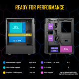 ANTEC Caja Gaming Nx260 ATX 2 X usb2.0 1 X us3.0 Sin Fuente, Negro, Argb