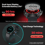 Ticwatch Pro 5 Enduro Black Smartwatch para Hombres 1.43 "Android Wear OS Reloj Inteligente 90 Horas de batería 110+ Modos de Entrenamiento 7/24 Ritmo cardíaco No es Compatible con iPhone/iOS