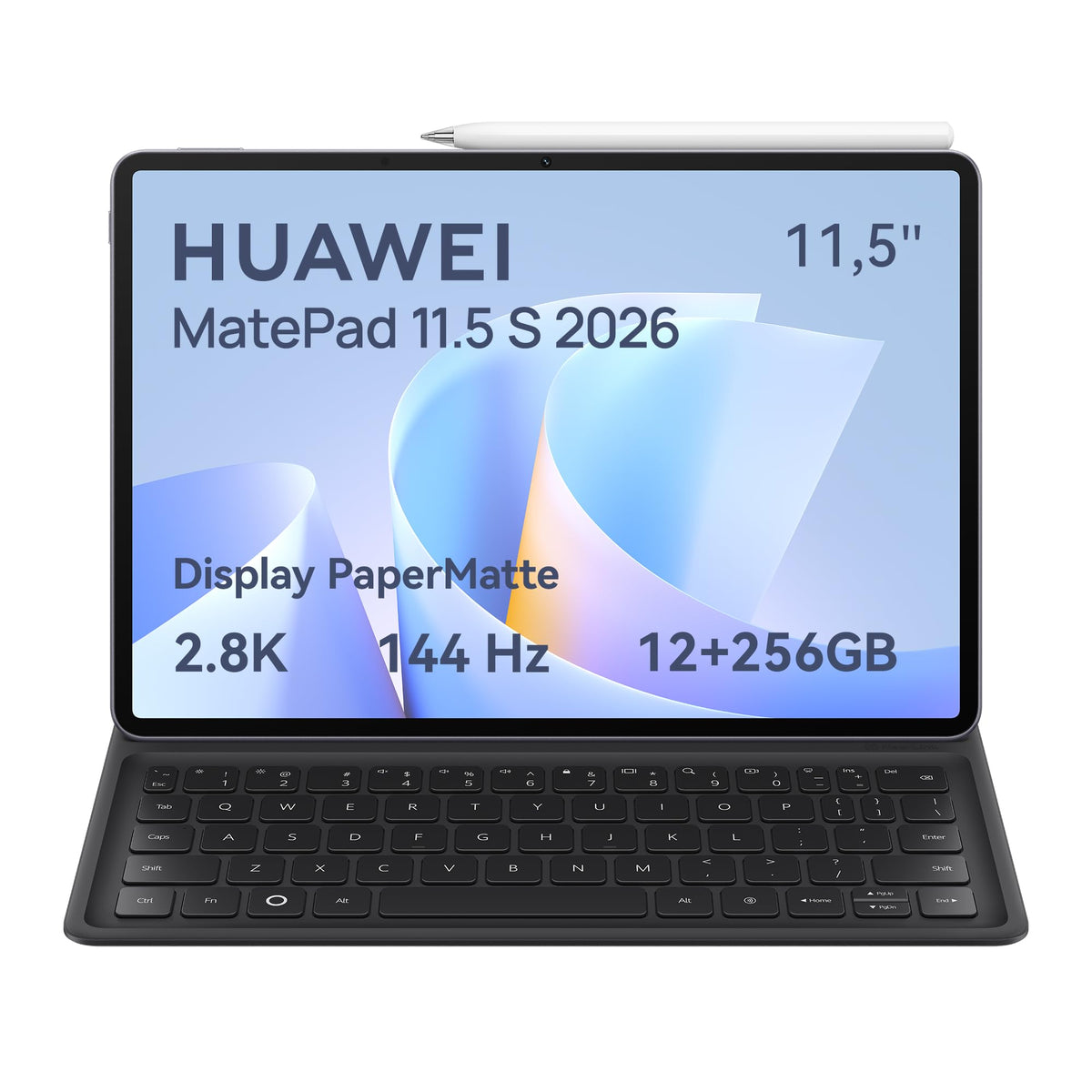 Huawei MatePad 11.5 S 2026 Tablet con Pantalla PaperMatte Ultra-Brillante 2.8K 144Hz, 12+256GB, batería de 8800 mAh, Supercharge, con M-Pencil Pro y Teclado extraíble versión IT, garantía de 30 Meses