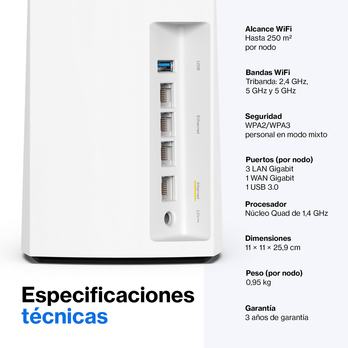 Linksys Velop MX4200 sistema WiFi 6 mesh tribanda (AX4200), router WLAN, repetidor, extensor con hasta 260 m² de cobertura, 3,5 veces más veloz, más de 40 dispositivos, paquete de 1, blanco