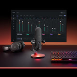 SteelSeries Alias Micro USB para PC — cápsula 3 Veces más Grande para Gaming, Streaming y pódcast — cancelación de Ruido por IA — Control de Silencio y Volumen por led — Soporte antivibraciones