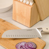 KASANOVA - Bloque de madera con 11 cuchillos, tijeras y afilador, bloque porta cuchillos de cocina, set completo para cocina
