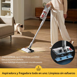 Deerma Aspiradora sin Cable DEM-T20W 2 en 1: Aspira y Friega con 180W de Potencia, Filtro HEPA, Diseño Ligero