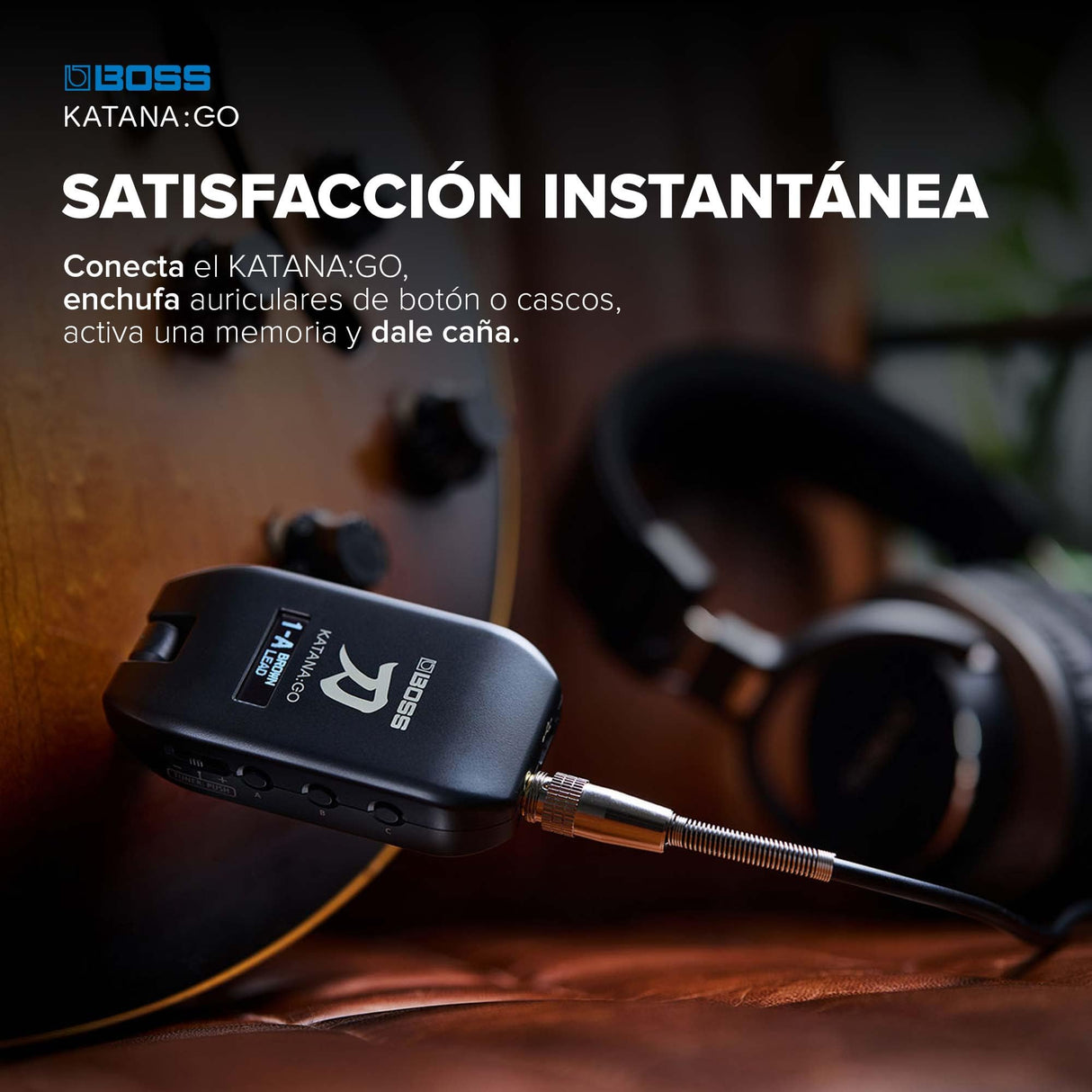 BOSS Katana:GO | Amplificador de Auriculares Personal para Guitarra y bajo | Sonidos preconfigurados de amplis Katana de Directo | Tecnología Espacial Avanzada