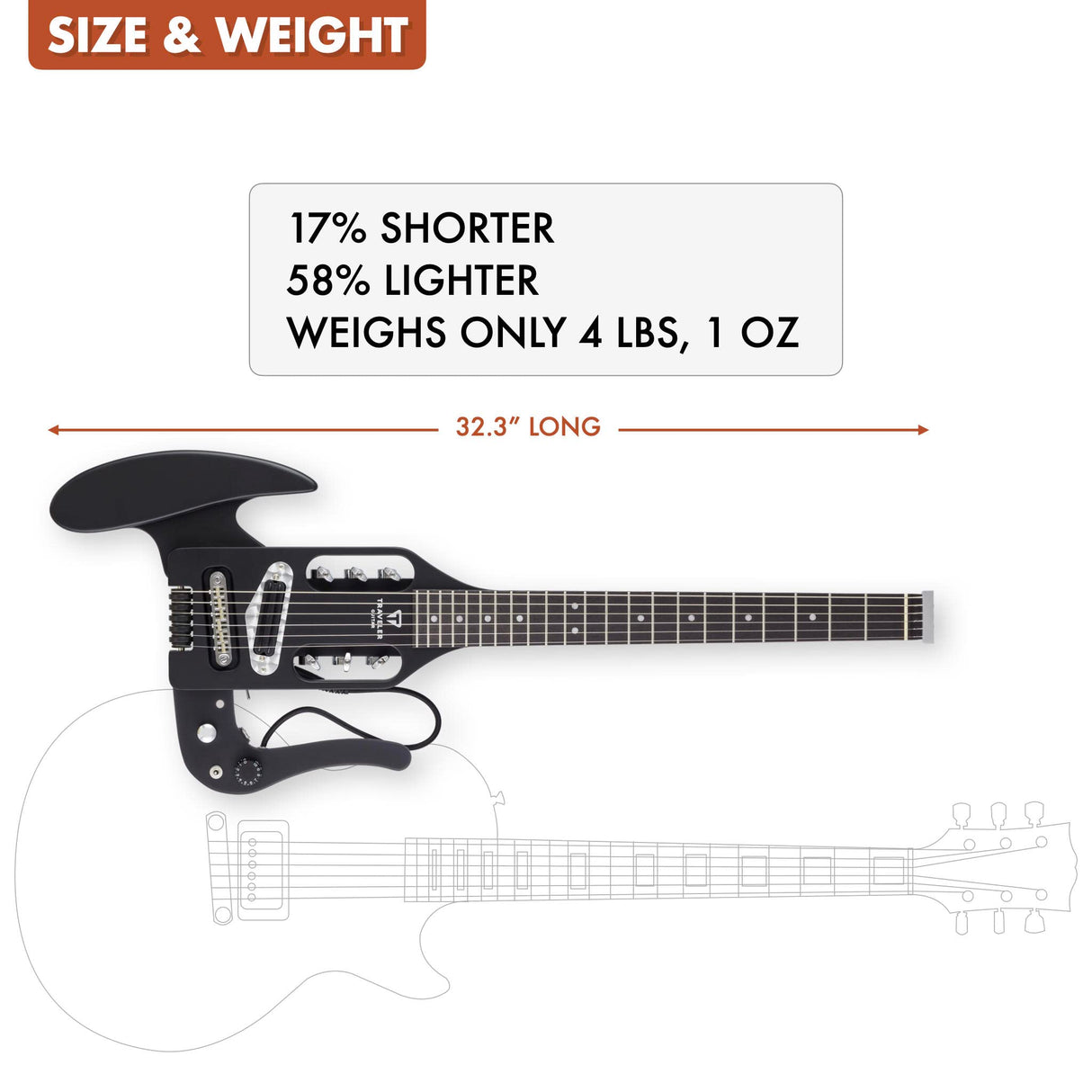 Traveler Guitar Pro-Series Mod-X Guitarra eléctrica, negro mate (PSM BKM)
