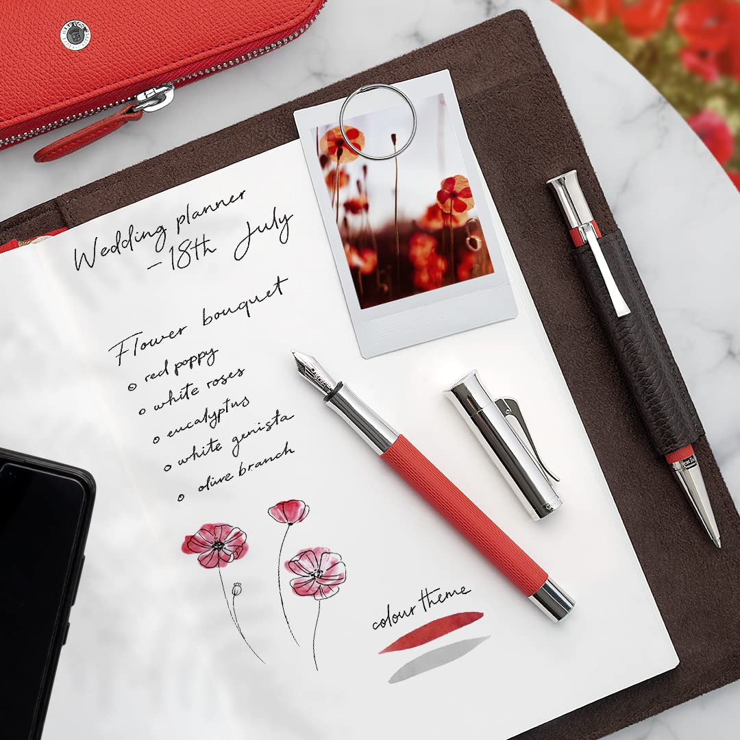 Graf von Faber-Castell 145266 Bolígrafo Guilloche, india red
