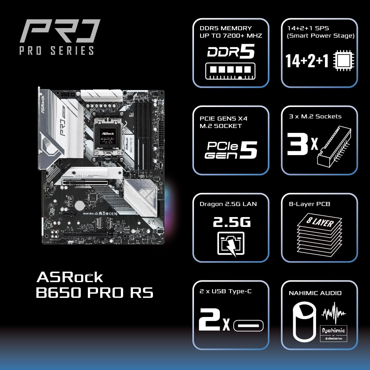 Asrock MB AMD AM5 B650 Pro RS