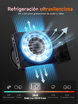 Rollei Lux 100 Bi-Color Kit Profesional LED Luz Permanente Fotografía con 71 WH Empuñadura de Batería Candela App Control Inteligente, Luz Fotográfica Ultraplana y Ligera | Temperatura de Color