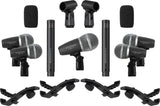 Pronomic DMS-7 Set de Micrófonos para Batería - Set de 7 Micrófonos para Escenario y Estudio - Micrófono de Grabación para Batería e Instrumentos de Percusión - Incluye Maletín