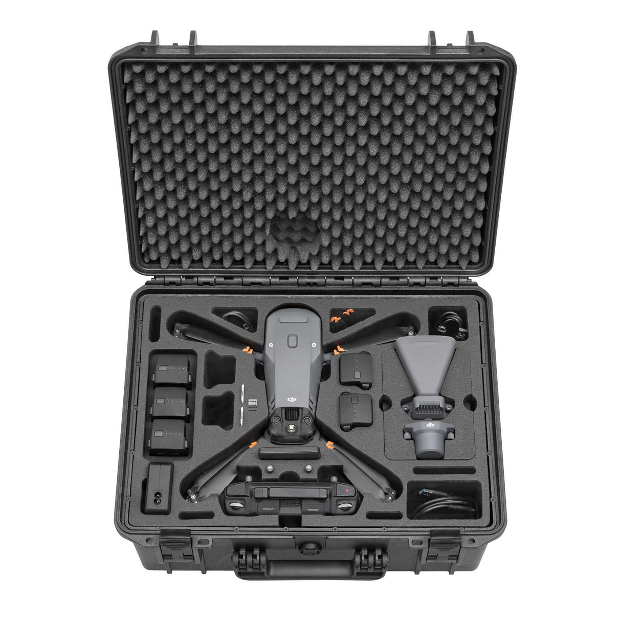 TOMcase Maleta Exterior Ready To Fly para dji Mavic 3 Enterprise/Thermal/Multispectral, Plus Combo, RC Pro Controller, Cargar en la Caja, IP67 Caso Impermeable - Made in Germany (Negro)