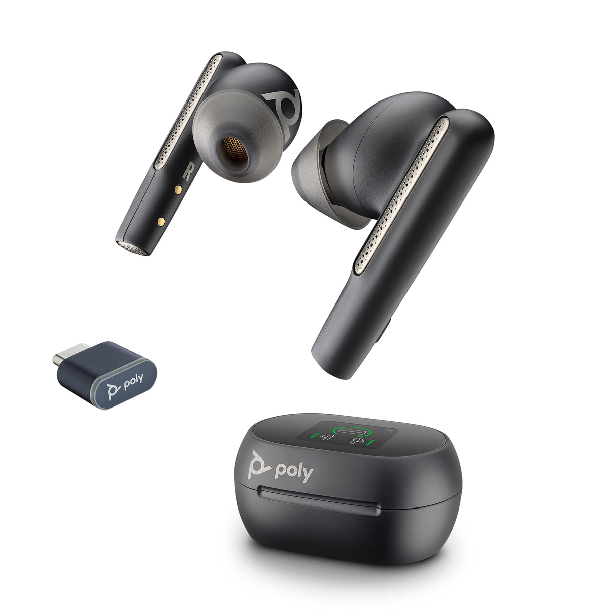 Auriculares Voyager Free 60+ UC de Poly (Plantronics) — Cancelación de ruido para llamadas nítidas — ANC — Estuche de carga con control táctil — Compatible con iPhone, Android, PC/Mac, Zoom y Teams