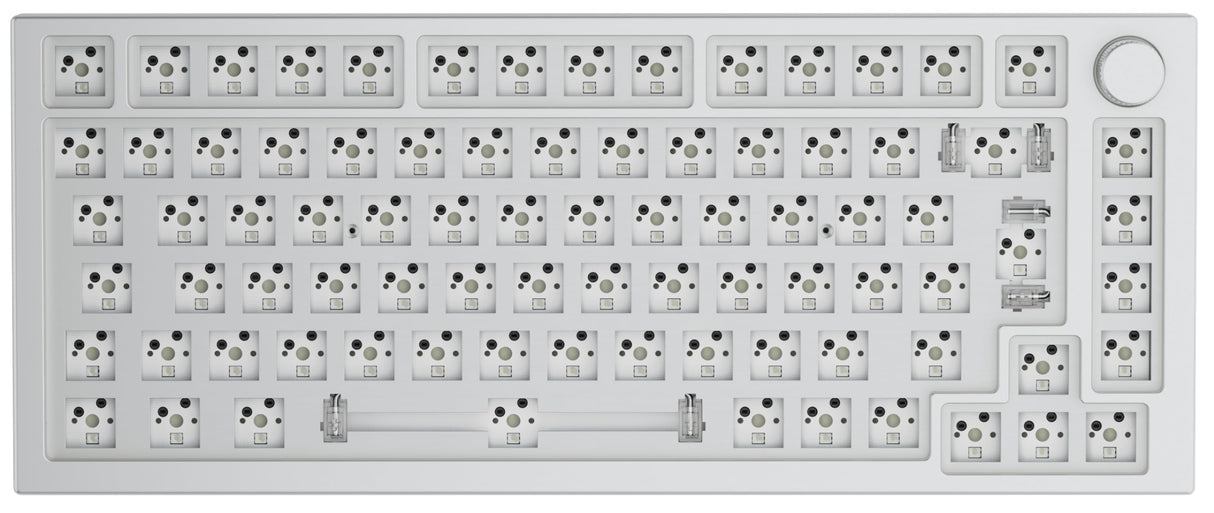 Glorious Gaming GMMK PRO 75% Barebones (solo carcasa) - Teclado gaming mecánico modular, TKL, carcasa de 1,5 kg, RGB, personalizable, switches de 5 pines, distribuciones internacional / ISO - Blanco