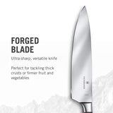 Victorinox Grand Maître, Cuchillo profesional para trinchar, Hoja extra afilada, afilado recto, 20 cm, Elegante mango de madera, Acero inoxidable, Marrón