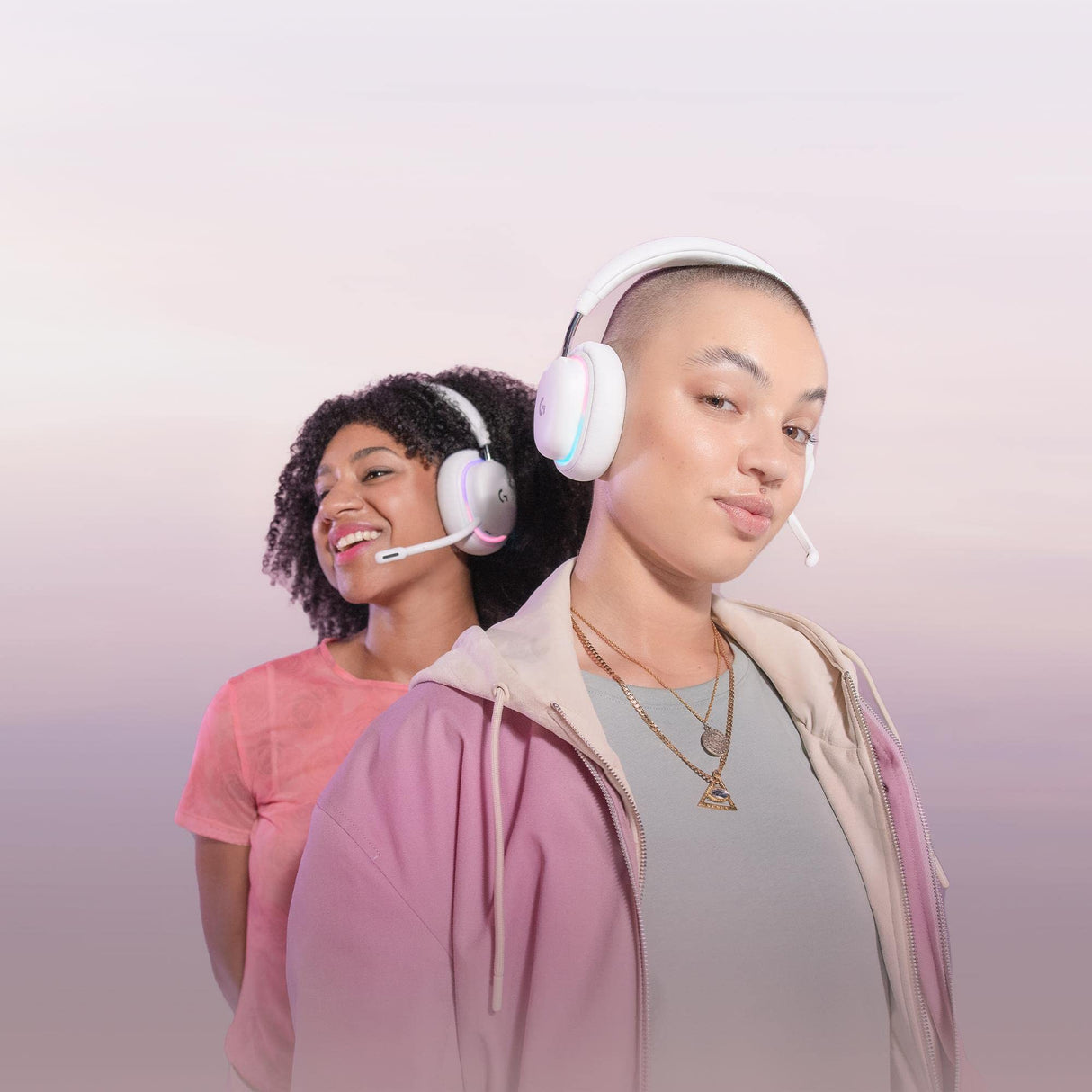 Logitech G G735 Auriculares Inalámbricos Gaming, LIGHTSYNC RGB Personalizable, LIGHTSPEED, Bluetooth, Conector 3,5 MM Aux. Para PC, Móvil, Micrófono Desmontable - Blanco Niebla