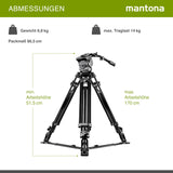 Mantona Dolomit 4000 - Trípode para videocámara (170 cm) (18646)