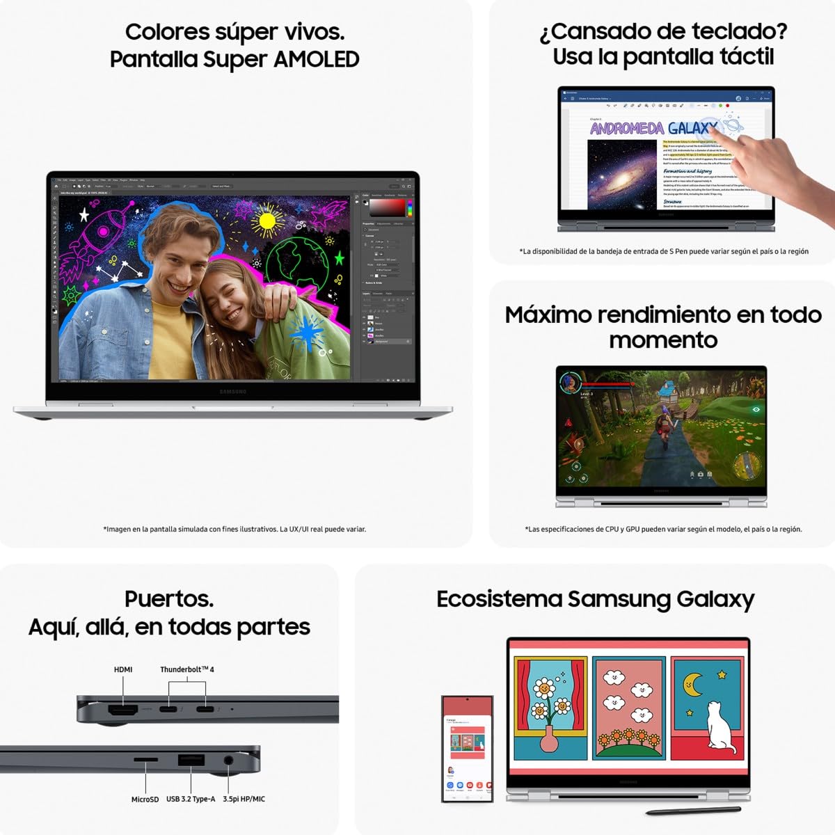 Samsung Galaxy Book4 360 + Ratón, Ordenador Portátil Convertible 15.6" Full HD, Táctil y S Pen, Intel Core 7-150U, 8GB RAM, 512GB SSD, Intel Graphics, Windows 11 Home, Gris, Teclado QWERTY Español