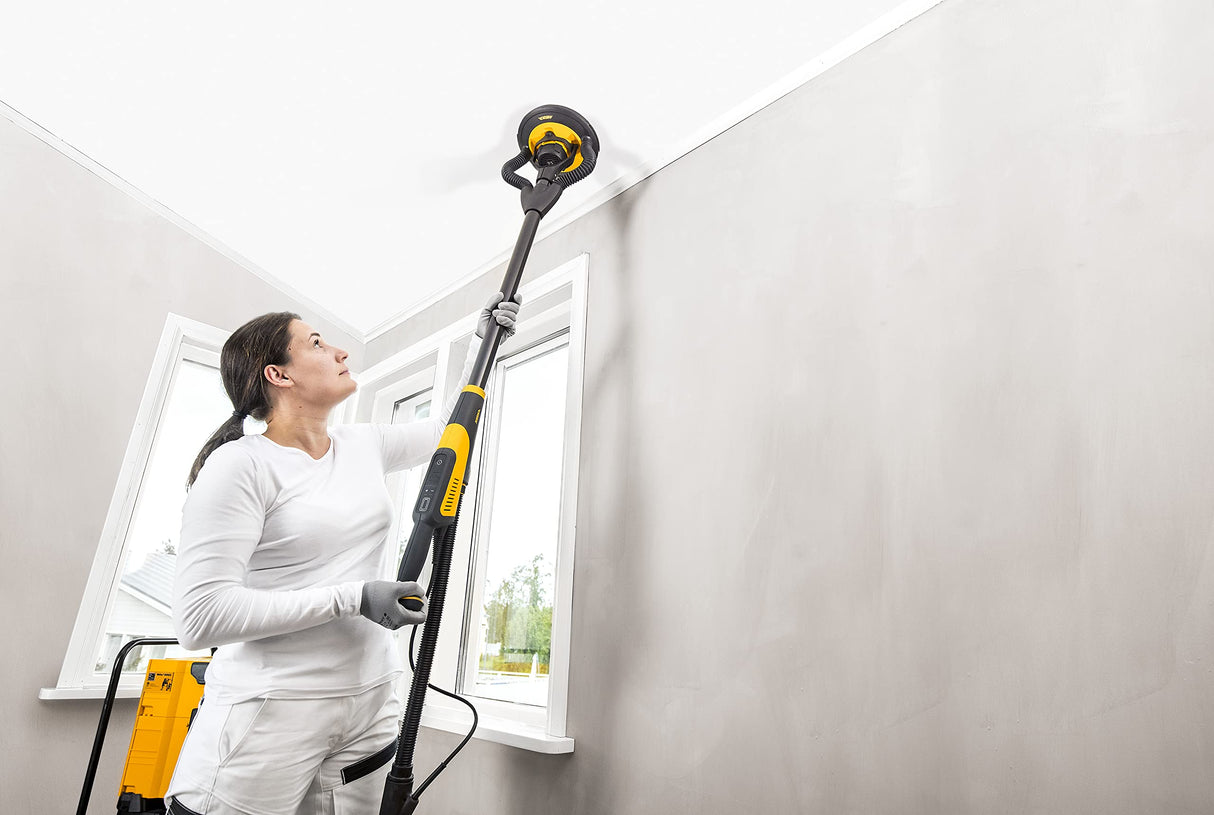 Mirka LEROS - Lijadora excéntrica de pared y techo con flexibilidad de 180° (225 mm de diámetro) y bolsa de transporte, 4000-8000 rpm