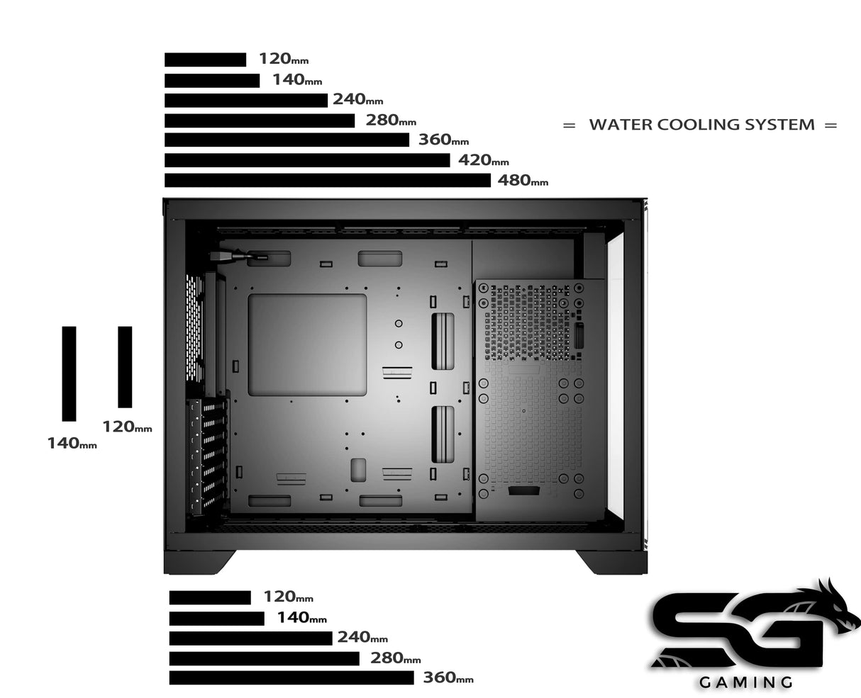 SaharaGaming P480MB-T RGB ATX - Carcasa para PC (Ventilador Pirate Turbo ARGB de 4 x 12 cm, gestión de Cables, concentrador de Ventilador de 10 Puertos, PWM, Sync) Negro