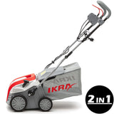 IKRA 80201020 escarificador y aireador eléctrico IEVL 1840, Saco coletor 55l, Largo de Trabajo 40cm, 1800 W, 230 V, color gris, rojo y negro