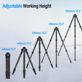 SIRUI AM-284 Profesional Carbono Fibra Travel Viaje tripode trípode Tripod para Camara cámara Reflex fotografia,Altura 7–117.5 cm,Carga Máxima 15 kg,4 Secciones de Patas, Bloqueo de Patas Giratorio