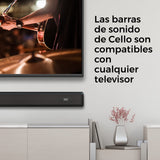 Cello YWS23-DE TV Soundbar, 2x15W y 50W (Total 80W), Altavoz de 2.1 Canales, Bluetooth, AC/DC, HDMI, USB Óptico