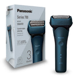 Panasonic Series 700 ES-ALT4B Afeitadora Eléctrica 3 Hojas para Uso en Seco y Húmedo para Hombres, Inalámbrica Impermeable, Sensor Receptivo, Cabezal Flexible, Trimmer, Agarre Ergonómico, Azul