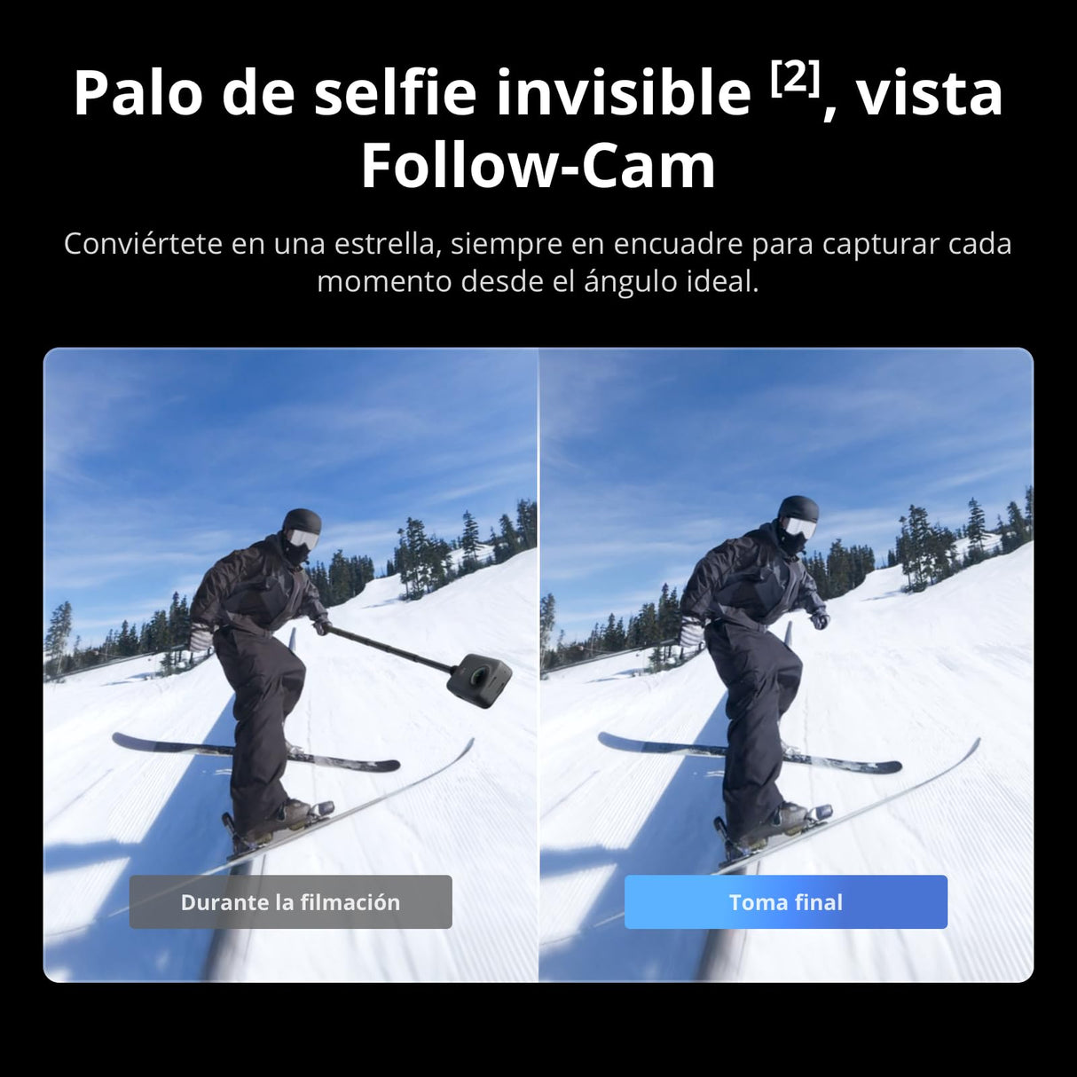 Pack Esencial dji Osmo 360, cámara 360 con Imagen 360° de 1 Pulgada, Video 360° en 8K Nativo, Video 4K/120 fps y 170° Boost, Kit de Palo de Selfie Invisible de 1.2 m, batería extendida con 2 baterías