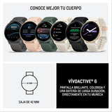 Garmin Vívoactive 6, Smartwatch con GPS, Pantalla AMOLED, Funciones de Salud, Entrenamientos de Movilidad, Entrenamiento avanzado del sueño y hasta 11 días de autonomía,Blanco Rosado,Amazon Exclusive