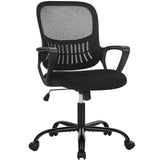 Sweetcrispy Silla de Oficina ergonómica, de Escritorio con Soporte Lumbar, reposabrazos Ajustables, Regulable en Altura, Adecuada para Dormitorio