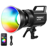 NEEWER 300W RGB Luz Video LED App/2.4G Control 17 Efecto 2500-7500K 36000lux/1m COB Iluminación Salida Continua CRI95+/TLCI97+ 4 Curvas de Atenuación Foco Bowens Mount para Estudio Fotográfico,FS300C