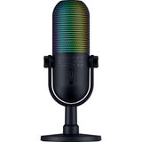 Razer Seiren V3 Chroma - Micrófono USB RGB con pulsación para silenciar (Iluminación Reactiva Para Streaming y juegos, Micrófono de condensador supercardioide) Negro