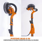 Evolution Power Tools - Lijadora de placas de yeso telescópica con linterna LED, 225 mm (230 V)