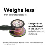 3M Littmann Cardiology IV Fonendoscopio para diagnóstico, campana de acabado estándar, tubo negro y vástago y auricular de acero inoxidable, 68,5 cm, 6152